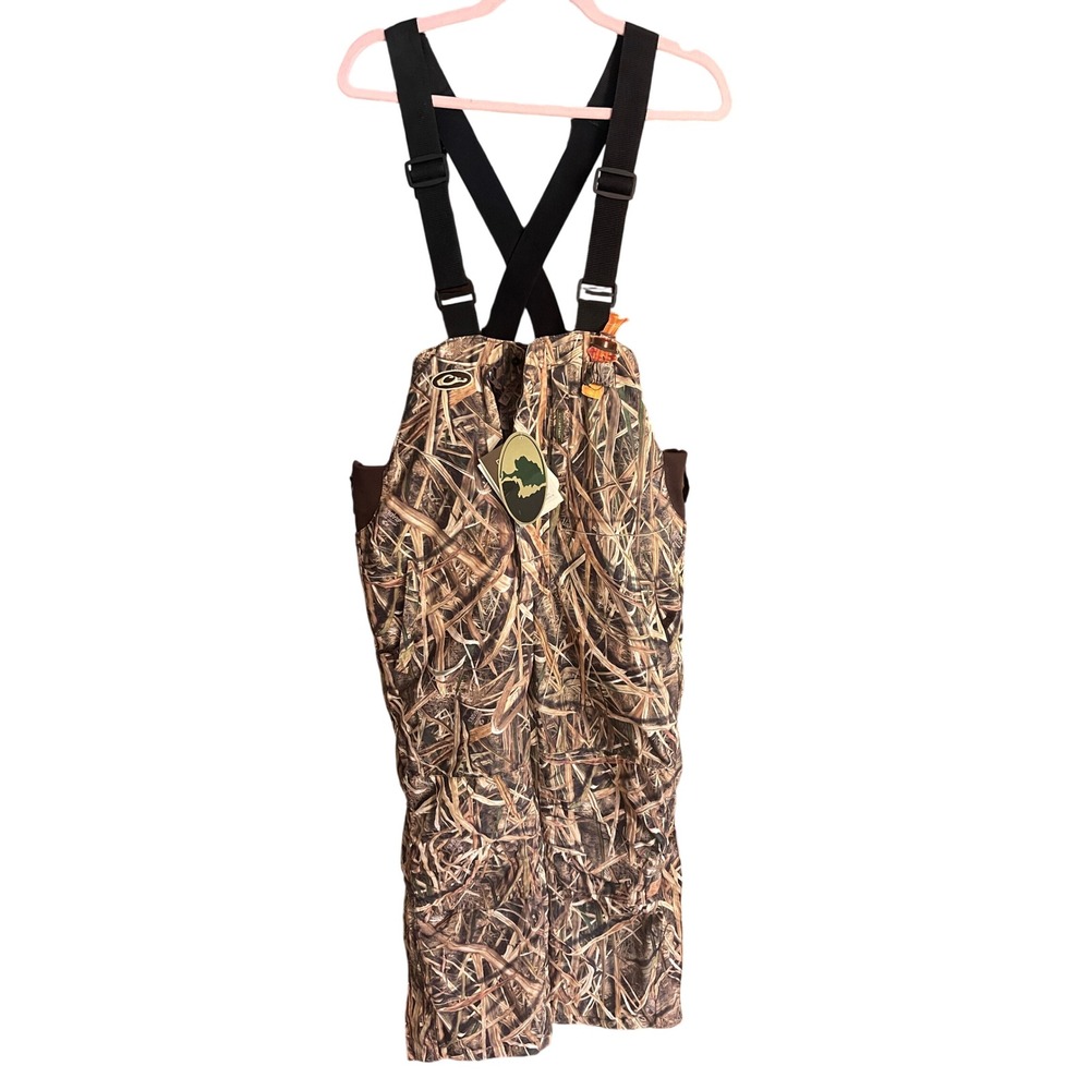 NWT Drake Waterfowl LST Insulated Bibs Blades Camo Hunting Youth Size‎ 14